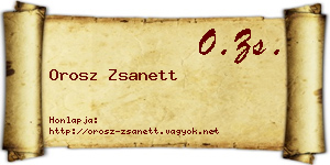Orosz Zsanett névjegykártya